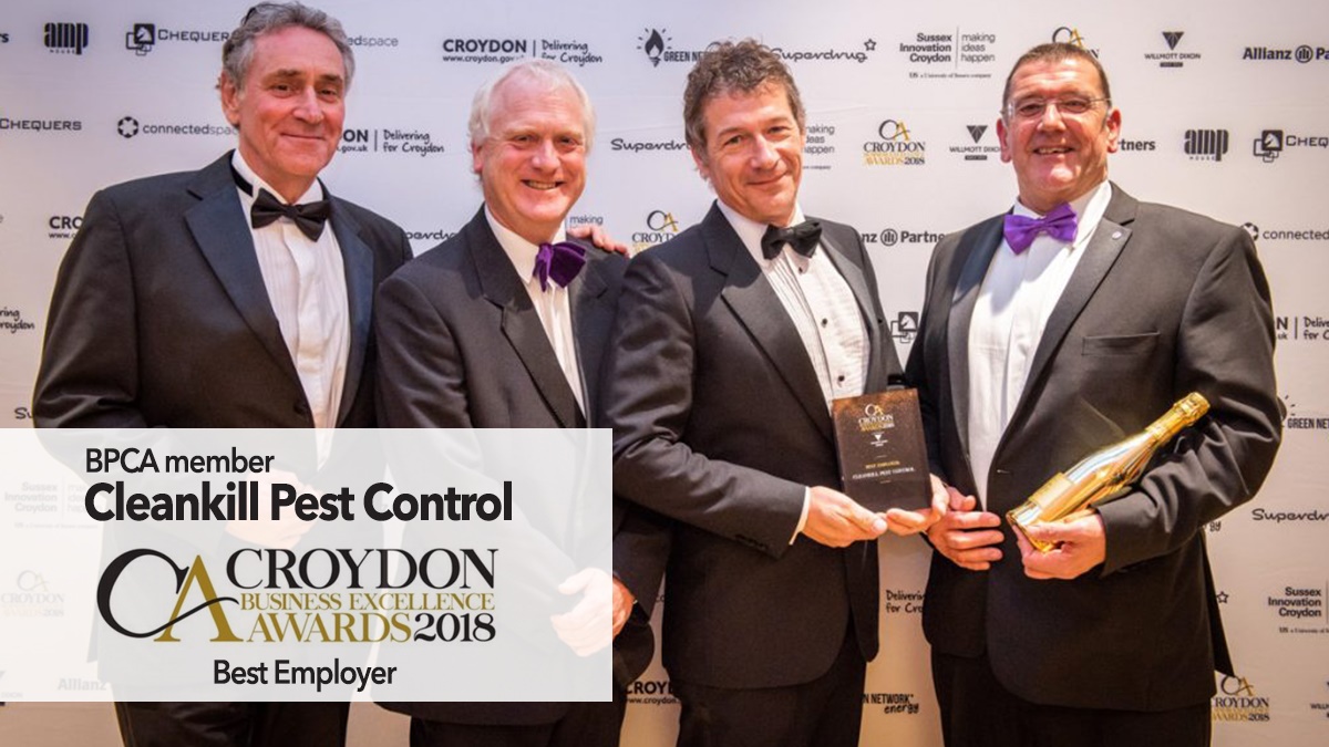 Cleankill pest control win Croydon Business Award 2018